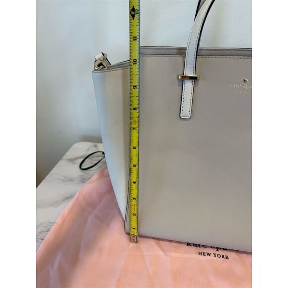 Kate Spade Cedar Street Hayden Satchel Stone Gray Polka Dot Large Handbag - Picture 6 of 6